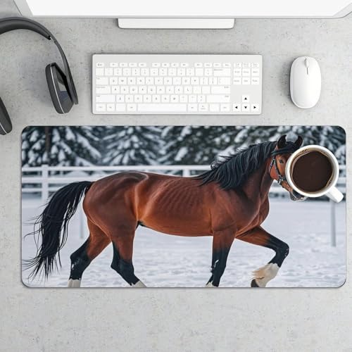 Desk Pad Protector 24x12 Inch Extended Sports Horses Mouse Mat