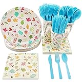 Autumn Leaves Party Supplies – Serves 24 – Includes Plates, Knives, Spoons, Forks, Cups and Napkins. Perfect Party Pack for Fall Themed Birthday and Thanksgiving Parties, Autumn Leaves Pattern