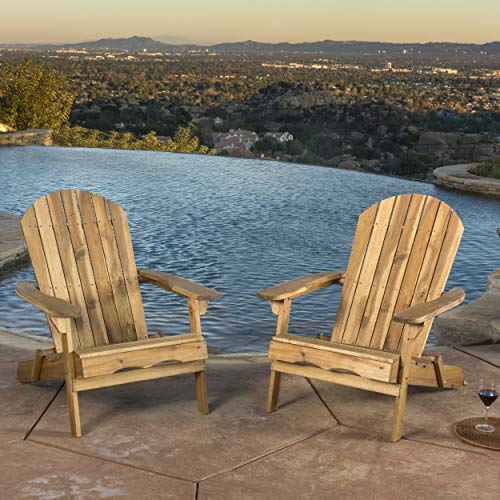 Christopher Knight Home Hanlee Folding Wood Adirondack Chairs, 2-Pcs Set, Natural Stained - Image 5