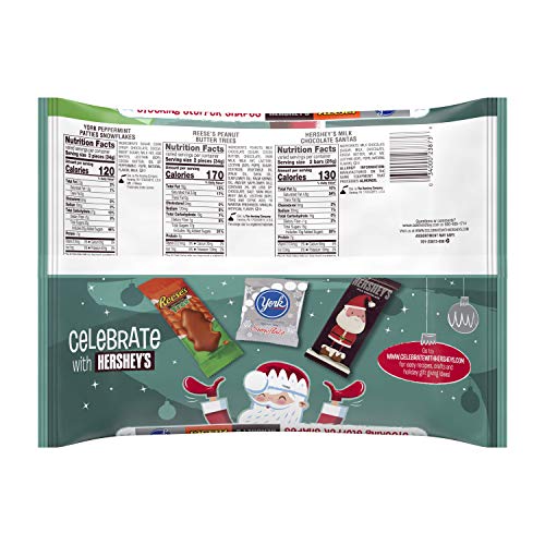 Hershey (1) Bag Stocking Stuffer Shapes - Hershey's Milk Chocolate, Reese's Peanut Butter, York Peppermint Patties Holiday Candy Assortment - Net Wt. 21 oz - Thumbnail 2