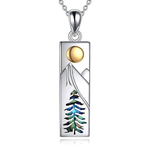 YFN Mountain Necklace for Women Sterling Silver Nature Necklace Jewelry Gift for Skiers, Hikers, Campers, Climbers and Nature Lovers