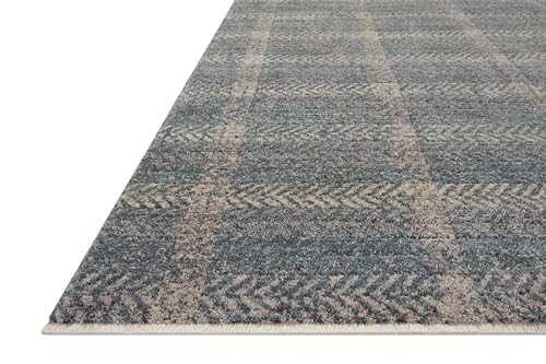 Image of Loloi Angela Rose Ember Blue /Beige 11'-6 inch x 15'-7 inch Area Rug | EMB-03 Approx. 11x16 Living room Dining room Bedroom, Modern, Timeless, Neutral, Area Rug