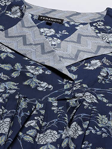 Image of feranoid Women's Cotton Floral Printed Short Kurti Tunic Top