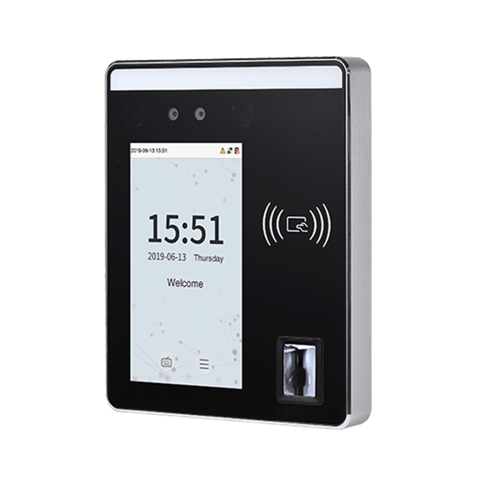 Máquina de Fichaje, ZK SpeedFace-H5L Luz Visible Reconocimiento biométrico de Huellas Dactilares de Control de Acceso con Tarjeta RFID y Tiempo de Asistencia(Speedface-H5L-ID,English_Plug)