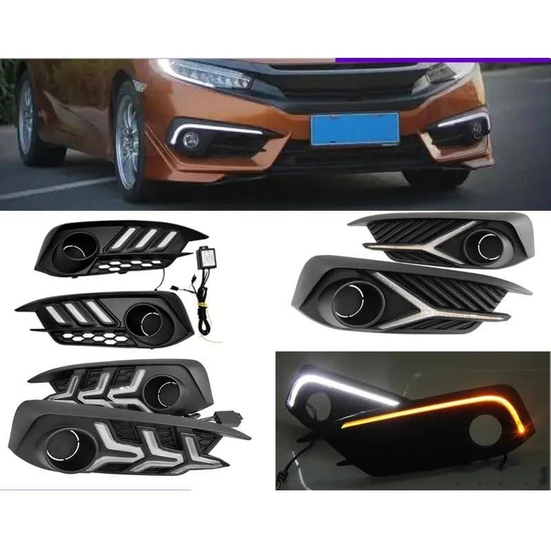 Antibrouillard Civic 10e génération avec feux jour LED et relais clignotant 16-18 - 2