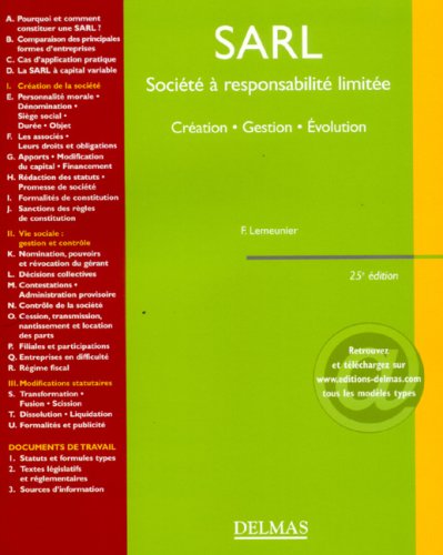 SARL Société à responsabilité limitée : Création, gestion, évolution
