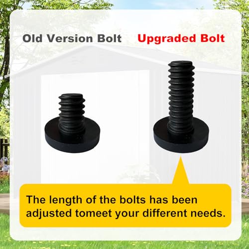 Image of 20 PCS Long Bolts Compatible with Suncast Storage Sheds Sheds for Suncast /Craftsman Resin Storage Sheds, Replacement Screws Compatible with Suncast Storage Sheds Shed Accessories (Black)