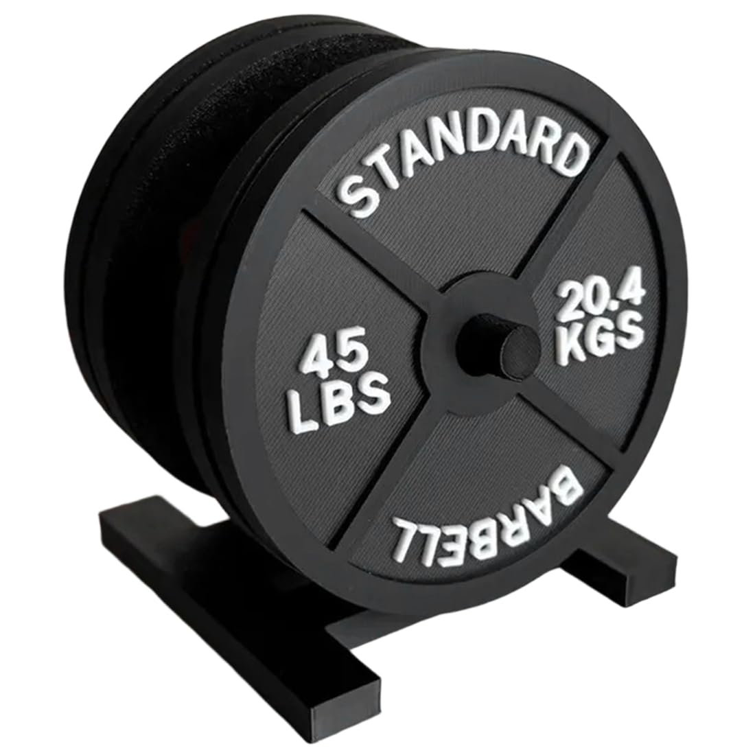 IJSDNVJNDX Four Black Drink Coaster Set with Weight Plate Holder for Hot/Cold Drinks- Fitness Gym Home Kitchen for Hot Cold Drink Bar