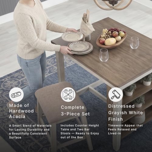 Signature Design by Ashley Skempton 3-Piece Counter Height Dining Table Set - image 4