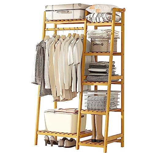 Porte-manteau réglable gain de place avec étagère de rangement