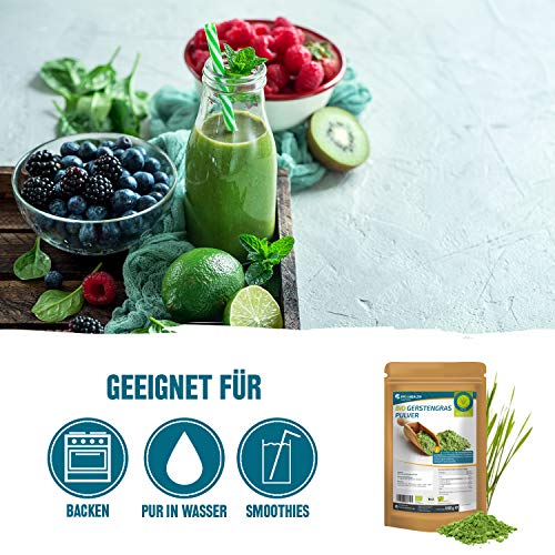 Foto von FP24 Health Gerstengras Pulver Bio 1000g - Laborgeprüft - 1kg Gerstengraspulver aus Bayern im Zippbeutel - Top Qualität