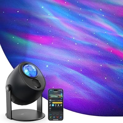 Govee Star Light Projector with 3 Aurora Flowing Effects, Works with Matter, Alexa and Google Assistant, 52 Scene Modes, 18 White Noise Options, LED Night Light Projector for Bedroom, Without Plug
