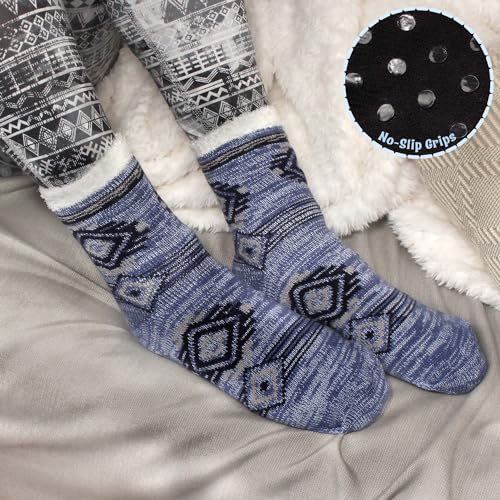 Image of BambooMN Women's Thick Vintage Pattern Cabin Crew Socks