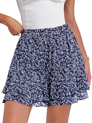 Caracilia Boho Skort for Women – Floral Chiffon, Mid-Thigh