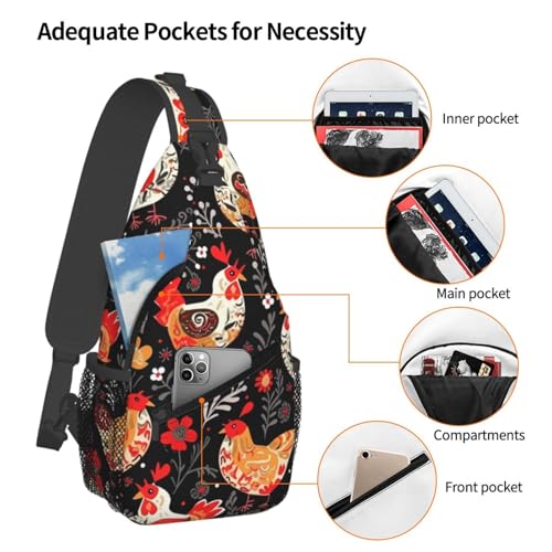 Mochila Sling Crossbody Negra para Adultos miniatura 3