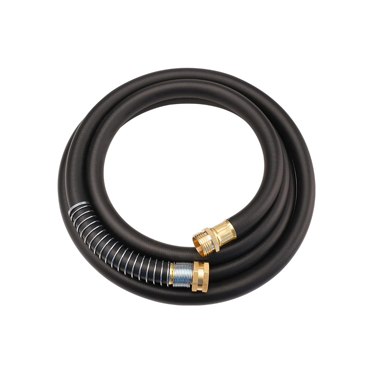 WiseFlow Garden Hose 10FT x 5/8", Heavy Duty Rubber Hose, Water Hose with Five Layered Braiding, Male Female Fittings, 1000PSI Burst, 300PSI Working (