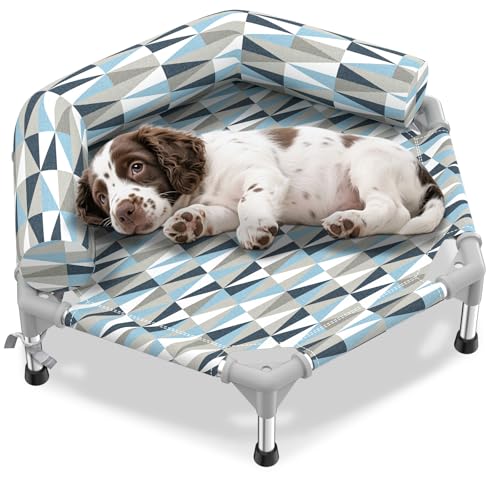 Pyowmgd Orthopedic Dog Bed - Beds Bolster,Cooling Elevated Dog Beds with Metal Frame,Raised Dogs...