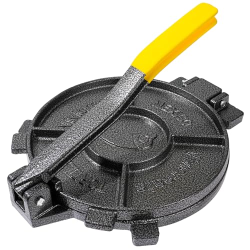 Vivicreate 10 Inch Cast Iron Tortilla Press Heavy Duty Tortilla Maker for Flour Corn Rotis Quesadillas Dough Press Flatbread Kitchen Tool Prensa para Tortillas de Hierro Fundido