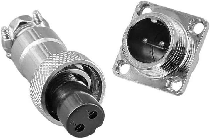 2-Pack GX12 Aviation Connectors - 4 Pin Silver-Plated Copper Plug & Socket