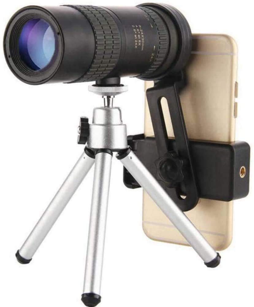 Telescopio portátil HD de alta potencia, 4K 10-300x40mm Super Telephjective Zoom Telescopio monocular con trípode y clip para la mayoría de los telescopios de teléfonos inteligentes 2020 The New