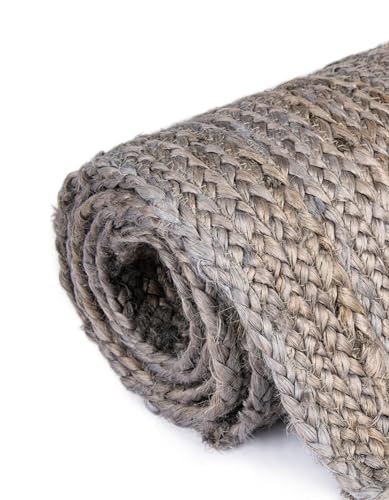 Alfombra de yute gris para mesa de centro Aizza Trends decoración acogedora de salón 90x150cm 7