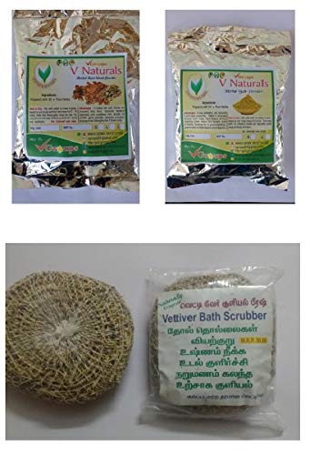 V Naturals -Bath +Hair wash + Vettiver Bath Scrubber-image-19