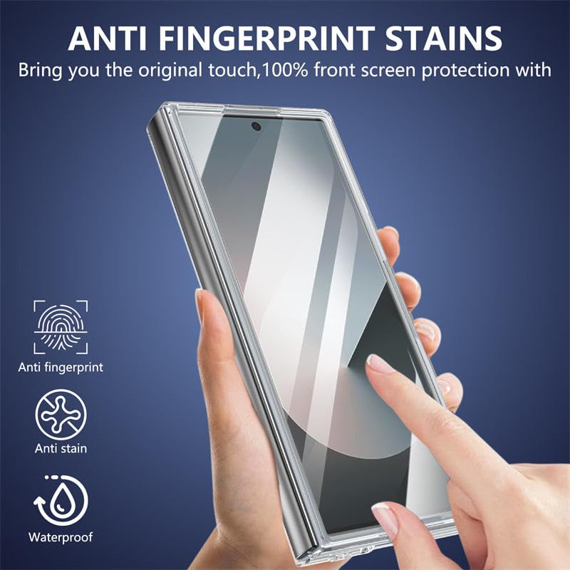 Image of amazon basics Clear Magnetic Case Cover for Samsung Galaxy Z Fold 7 [Compatible with MagSafe ] Slim Shockproof Magnetic Transparent Phone Cover Case - Blue