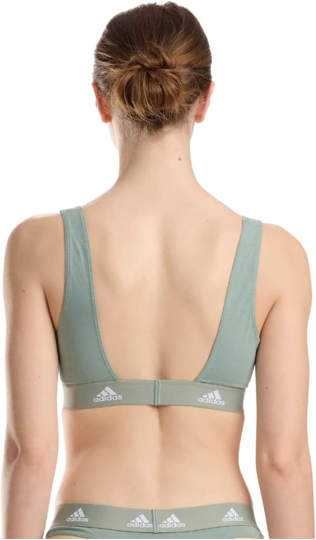 Adidas Women's Cotton Logo Scoop Bralette - Image 3