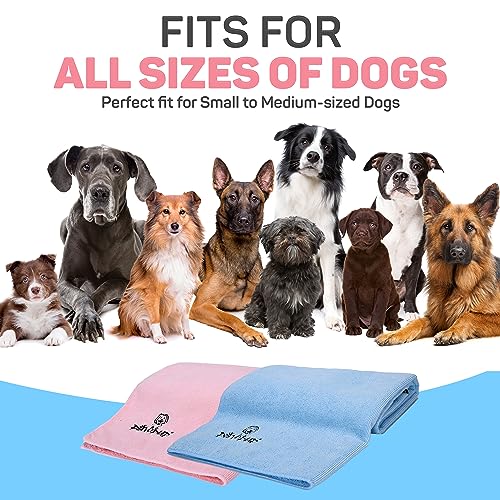 PAWPUP Dog Towel Super Absorbent 100x60cm Set of 2 Microfibre Pet Towel for Dogs Cats and other Pets (Pink and Blue) - Image 4