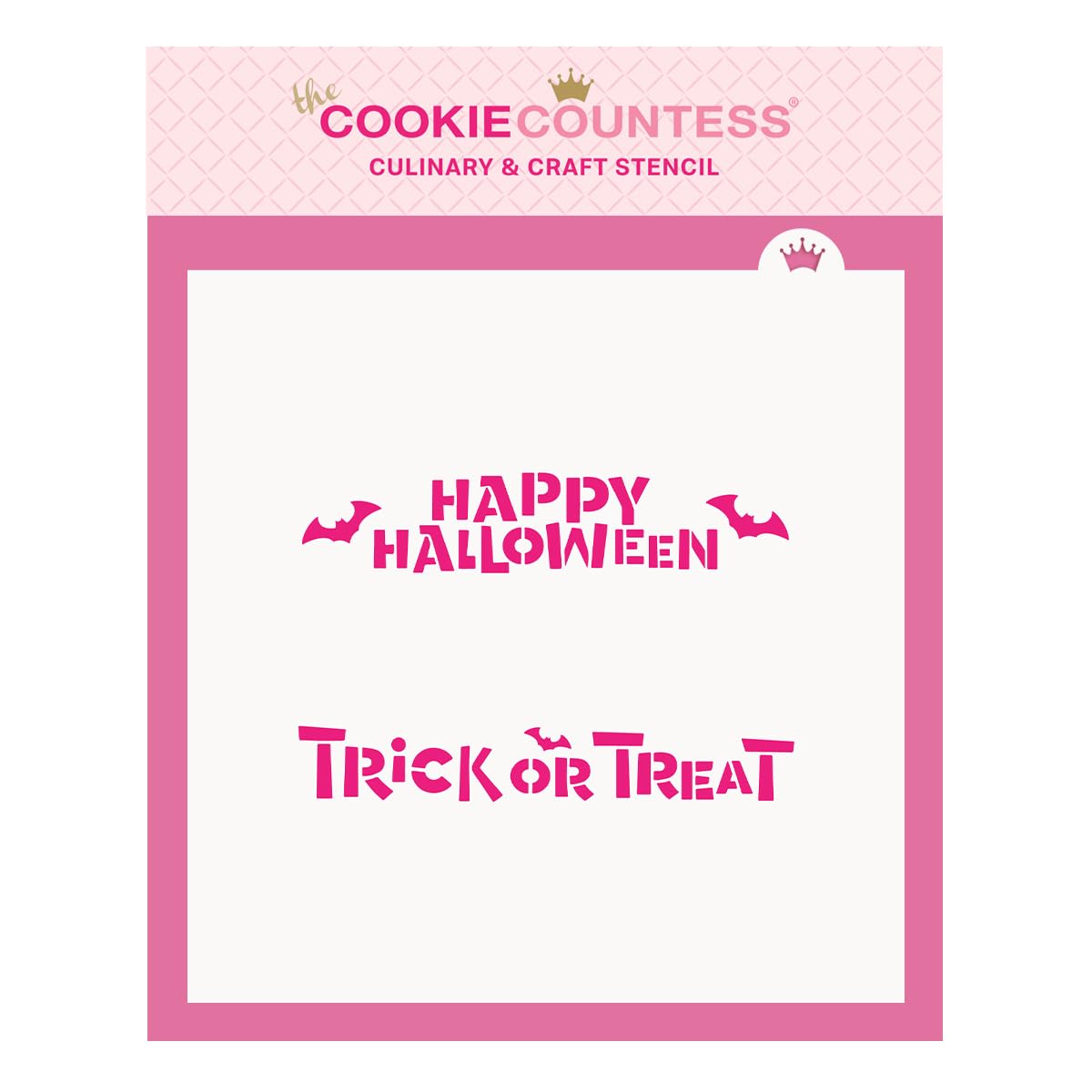 Happy Halloween, Trick or Treat Cookie Stick Stencil