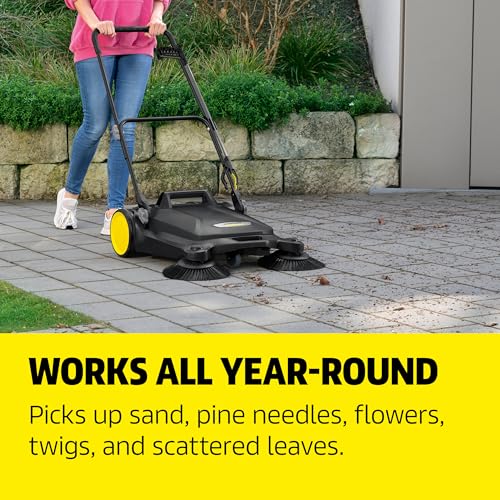 Kärcher Walk Behind Outdoor Push Sweeper S 4 Twin Go!Further for Workshops, Sidewalks, Driveways or Garages with Debris Grabber 5.25 Gallon Capacity, 26.8" Sweeping Width by KÄRCHER - Image 5