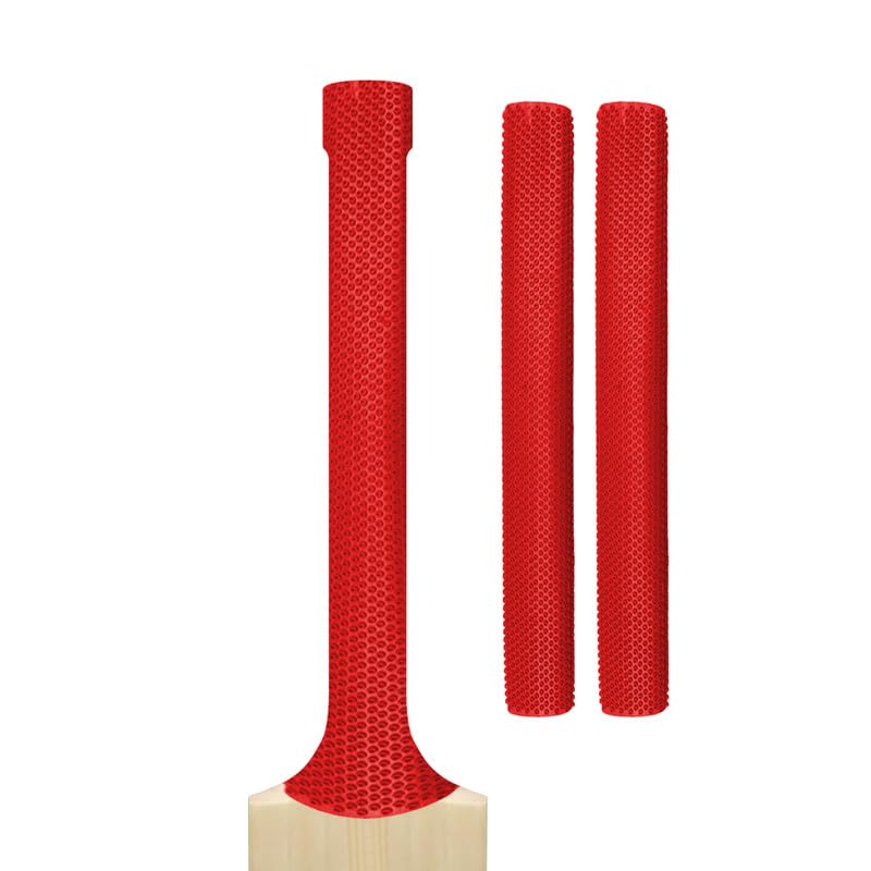 Cricket Bat Grips โ Premium Rubber Cricket Bat Grip Tape for Maximum Hold & Shock Absorption (2, Red, Octopus)