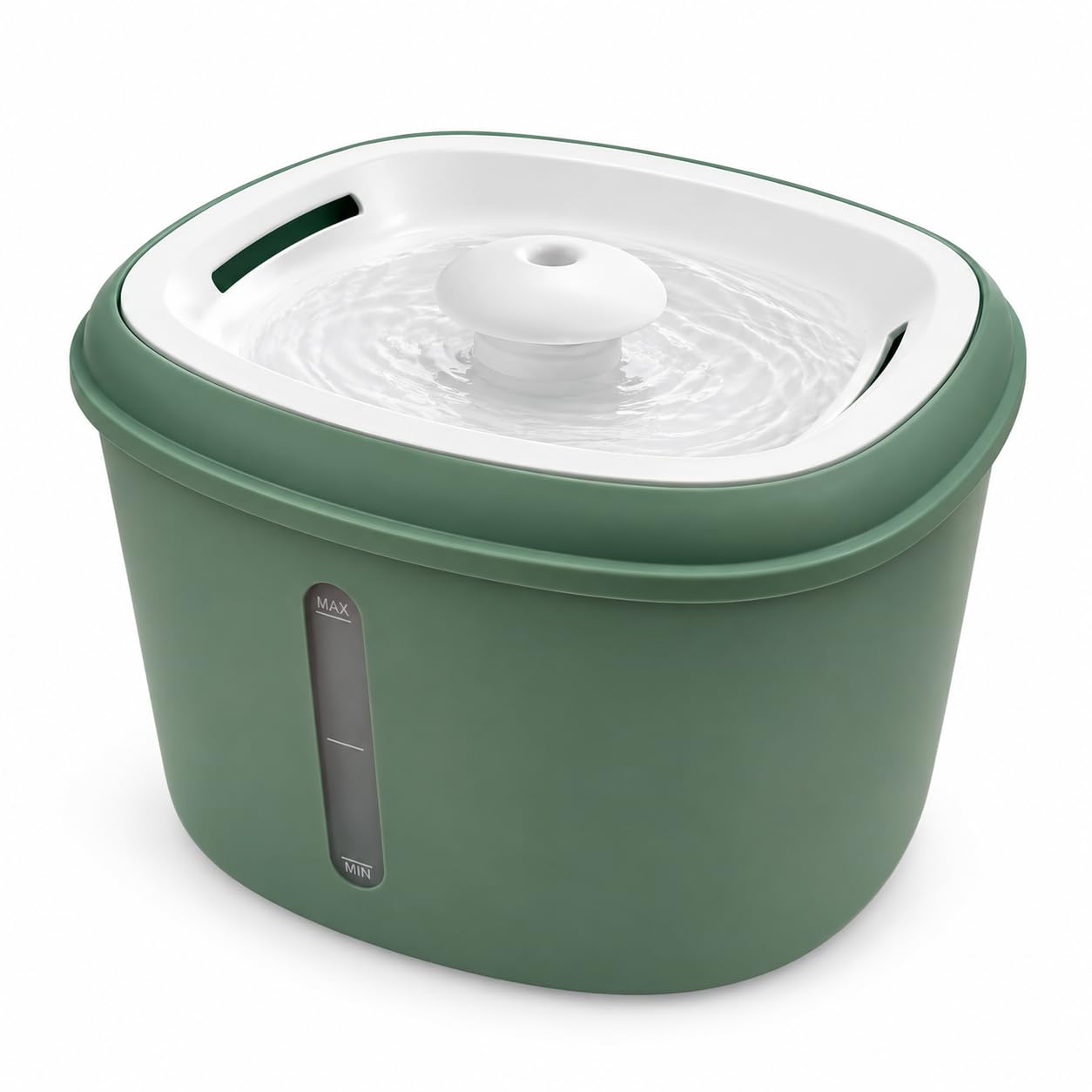 Fontana per Gatti e Cani 2,5 L con Filtro a Carbone Attivo Verde | Indicatore Livello Acqua, Funzionamento Silenzioso, 3 Filtri di Ricambio, Luce Indicatore, Dispenser Automatico