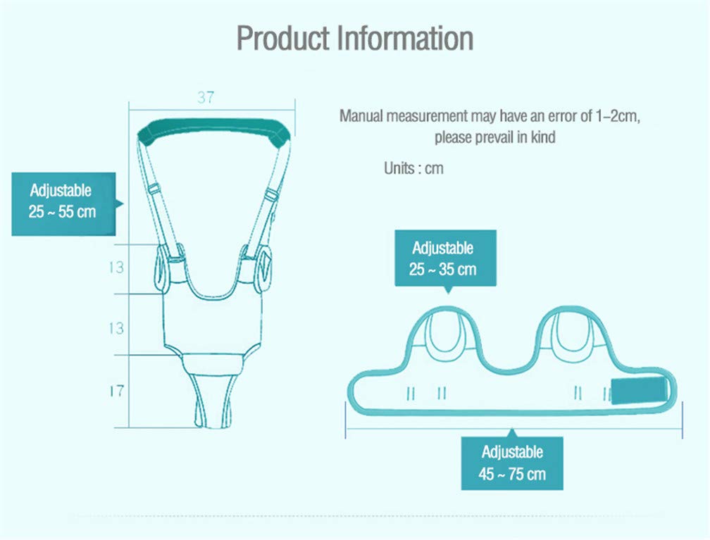 Baby Harness Belt for Toddler, Adjustable Handheld Baby Walking Harness Safety Stand and Walk Baby Walking Assistant, Pulling & Lifting Dual Use Infant Toddler Walking Helper for 6+ Months Baby (blue)