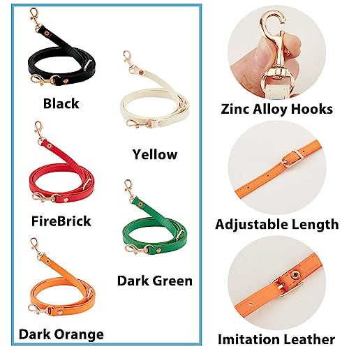 Image of PH PandaHall 5 Colors 50 Inch Leather Shoulder Strap Replacement with Hooks Adjustable PU Leather Strap Purse Strap Replacement for Handbags Clutches Extended Crossbody Bags Purses Briefcase
