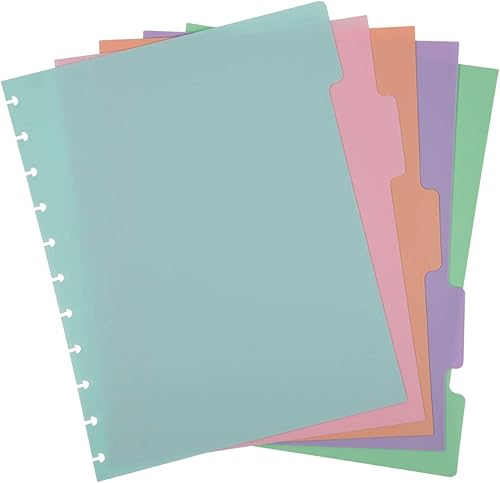 Vista 578 de Talia - Agenda personalizable con aros, (Fireworks Deep Lake, con discos Deep Lake, tamaño mediano (7.5 x 9.75 pulgadas).