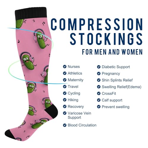 Image of Fisyme Socks for Women Men, Warm Comfort Athletic Crew Running Hiking Cycling Compression Socks