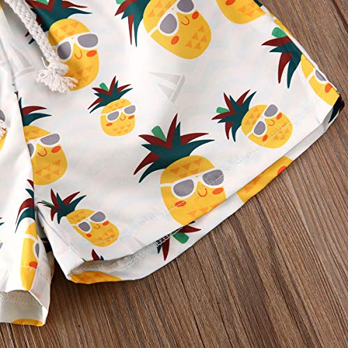Image of BULINGNA Toddler Baby Boys Swim Shorts Coconut Tree and Leaves Print Swimming Trunk Kids Boy Waves Swimwear