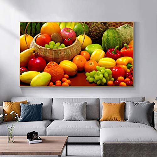 Affiche de raisin coloré 40x70cm grande taille impression HD sur toile pour cuisine sans cadre