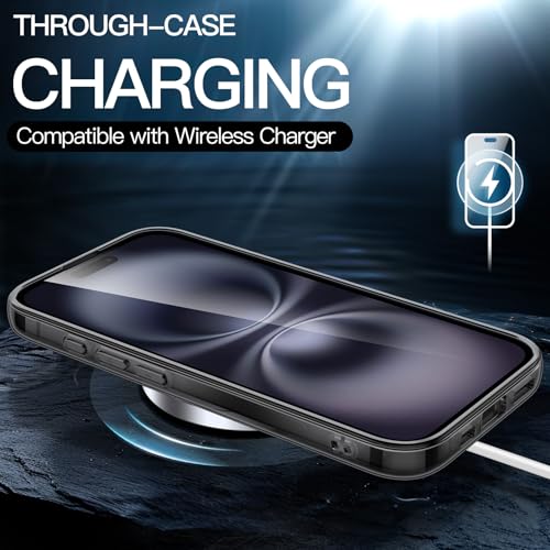 Image of JETech Cover Case for iPhone 16 6.1-Inch, Non-Yellowing Phone Bumper Cover, Anti-Scratch Clear Back (Black)