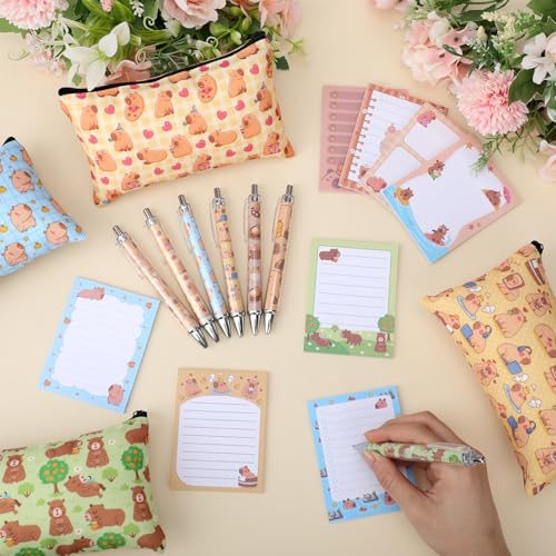 Stylos bille capybara avec trousse et carnet de notes Eaasty - 6