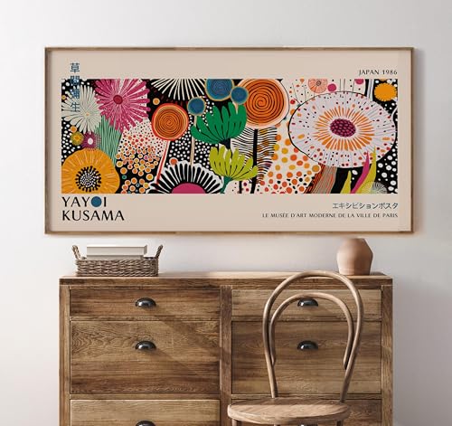 Tableau abstrait coloré TONGYINLI style Yayoi Kusama milieu du siècle décoration chambre 20x40cm