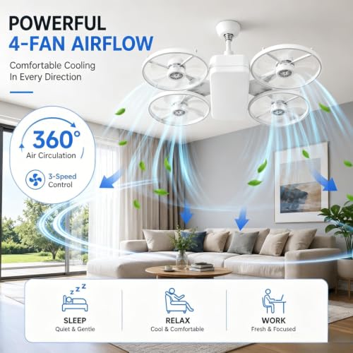 Ventilador de techo con luz Usper E27 soluciona la falta de espacio en dormitorios 4