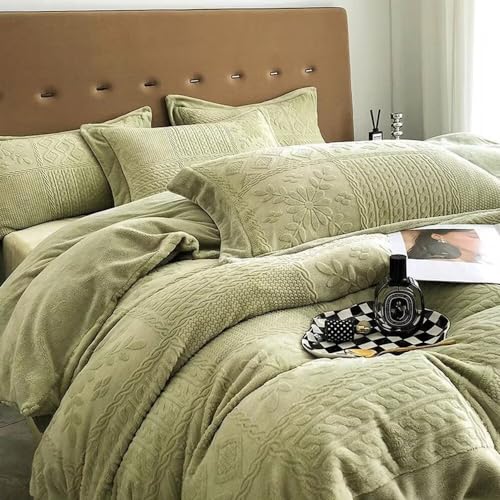 Parure de lit pour lit simple vert émeraude A56 idéal déco chambre - 3
