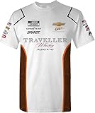 Checkered Flag Sports Justin Allgaier 2025 Traveller #40 Sublimated Uniform Pit Crew T-Shirt (US, Alpha, Large, Regular, Regular, White)