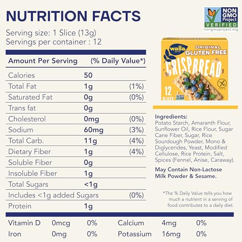 Wasa Gluten Free Original Crispbread, 5.4 oz (Pack of 10), Gluten Free Crackers, Non-GMO Ingredients - image 6