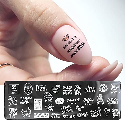 6 Pcs Nail Stamping Plates， With 1 Nail Stamper 1 Scraper Nail Stamp Template Chrysanthemum Coconut Tree Leaf Nail Art Templates Nail Stamper Stencil Plates Set Manicure Nail Supplies #TOP3