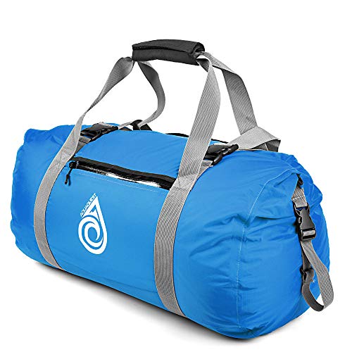 Aqua Quest Slipstream Duffel Bag - 100% Waterproof, Lightweight, Durable, Versatile, Compact - Protective Dry Bag for Sport, Travel, Boating - 50L, Blue