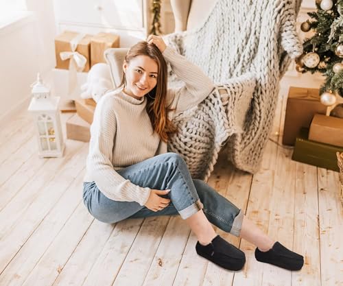 KuaiLu Womens Clog Slippers Cozy Warm Plush Lined With Arch Support Suede Faux Fur House ladies Bedroom Slippers Comfortable Memory Foam Slip-on Womans Home Shoes2