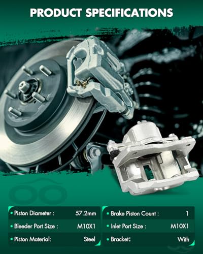 Image of SCITOO 18-B4882 Front Left Disc Brake Caliper w /Bracket Fit For Chrysler For PT Cruiser 2003-2009,For Dodge For Neon 2003-2005, Single Piston